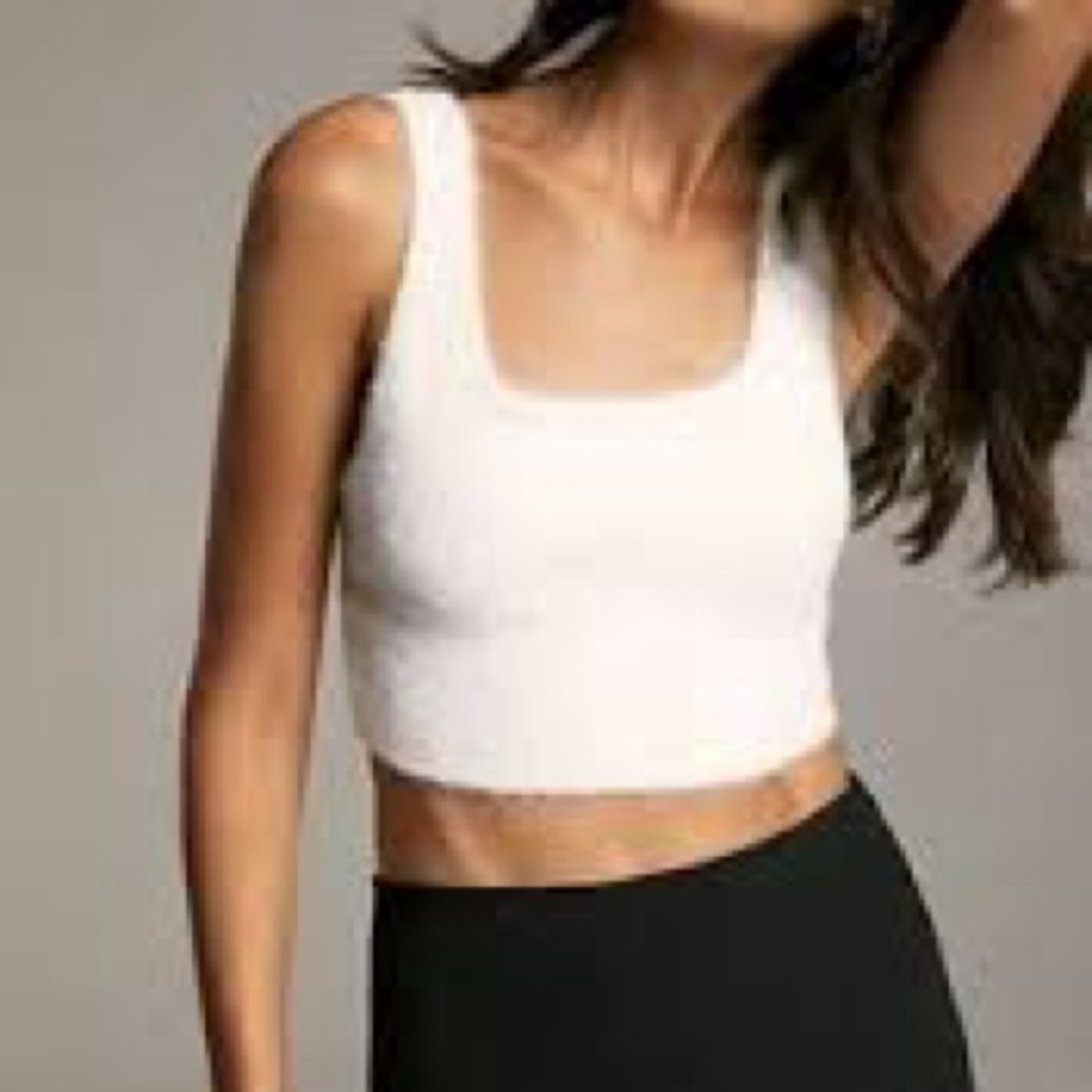 Babaton White Crop Tank Top